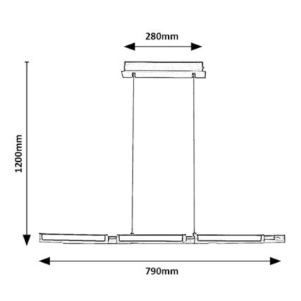 Rabalux - LED ljuskrona med textilsladd LED/30W/230V 3000K