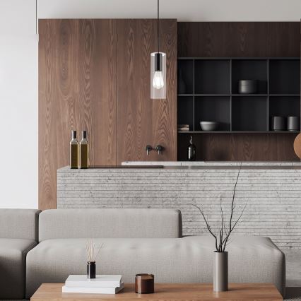 Rabalux - Ljuskrona med textilsladd 1xE27/40W/230V genomskinlig/guld