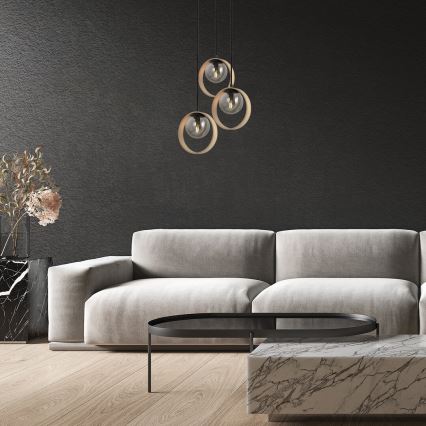 Rabalux - Ljuskrona med textilsladd 3xE14/15W/230V