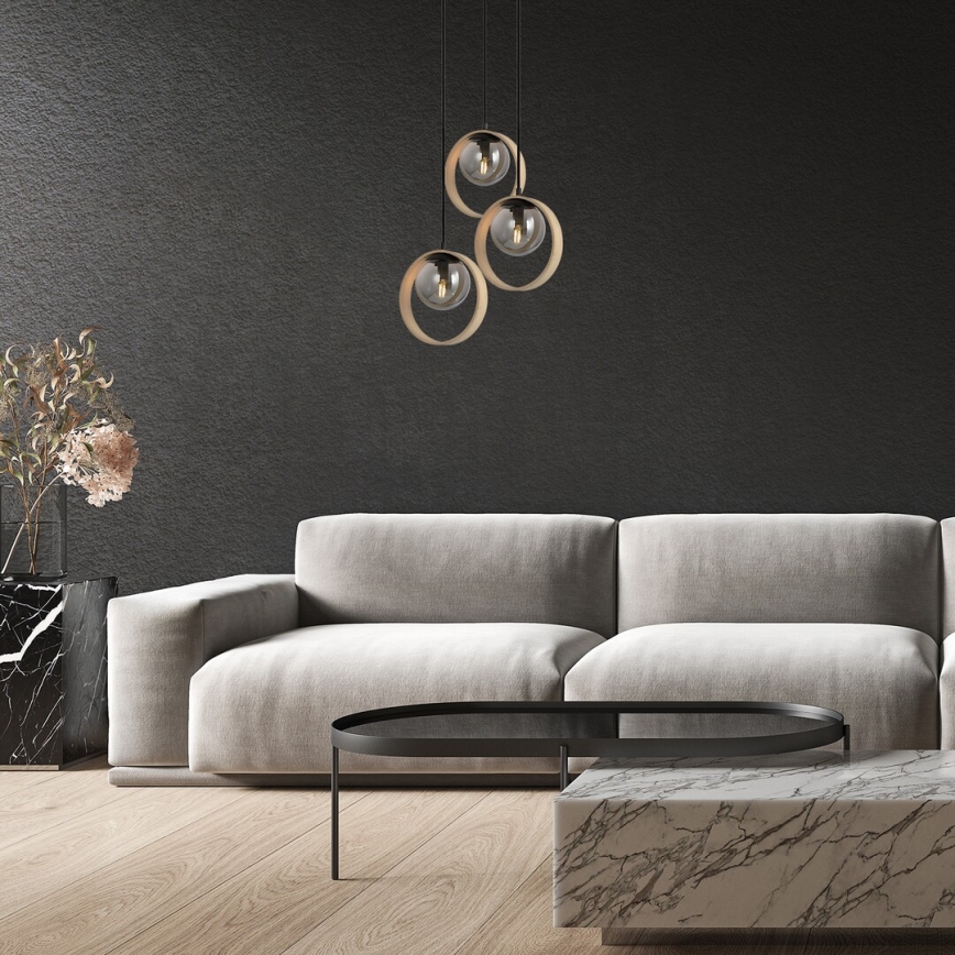 Rabalux - Ljuskrona med textilsladd 3xE14/15W/230V