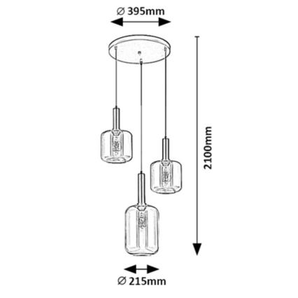 Rabalux - Taklampa med 3xE27/40W/230V