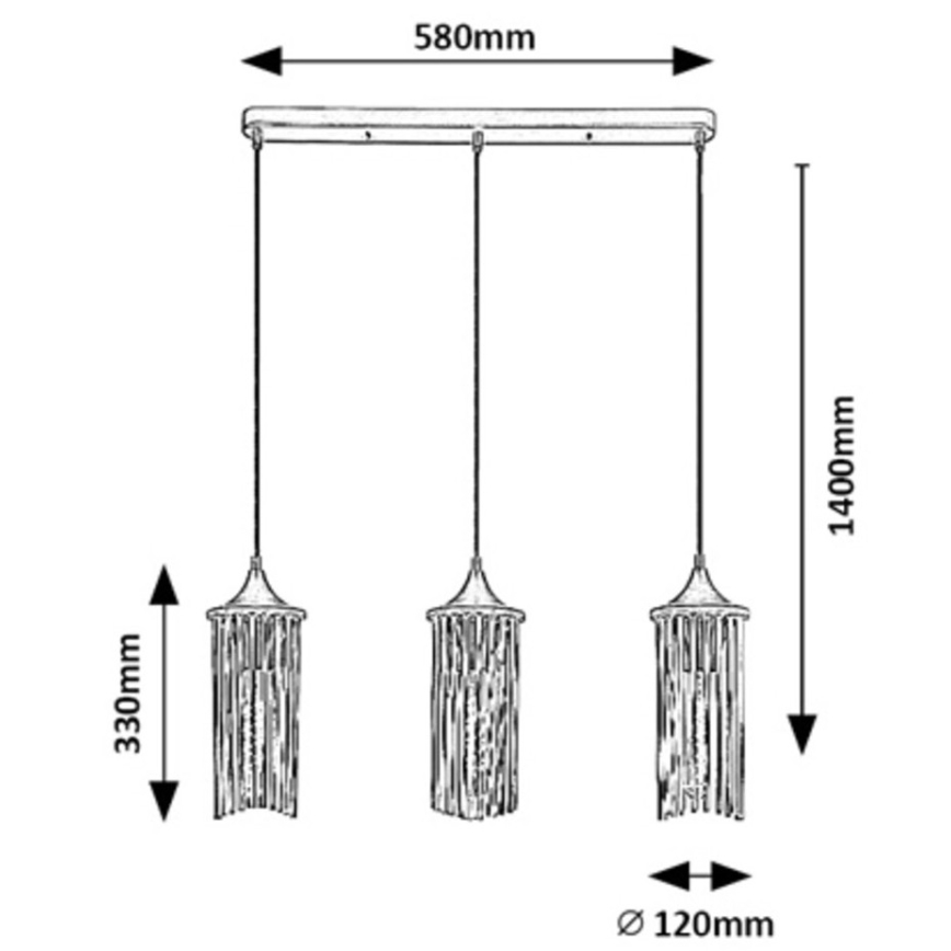 Rabalux - Ljuskrona med textilsladd 3xE27/40W/230V