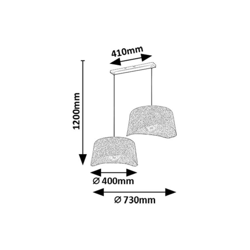 Rabalux - Ljuskrona med textilsladd 2xE27/10W/230V