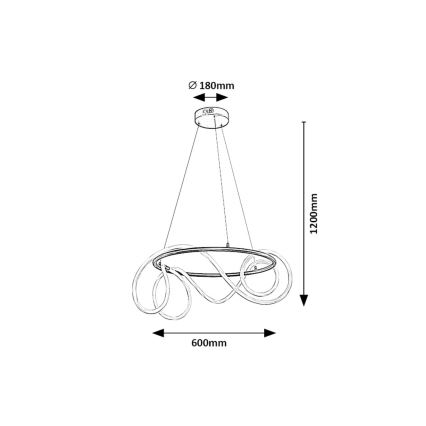 Rabalux - LED ljuskrona med textilsladd LED/54W/230V