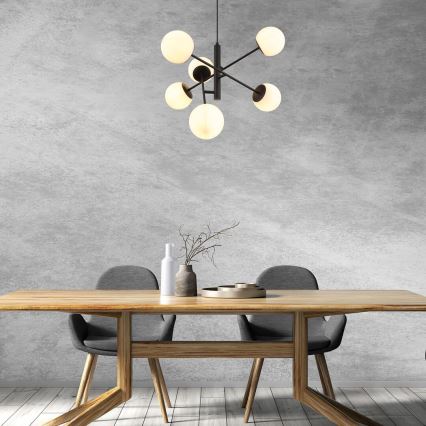 Rabalux - Ljuskrona med textilsladd 6xE14/20W/230V