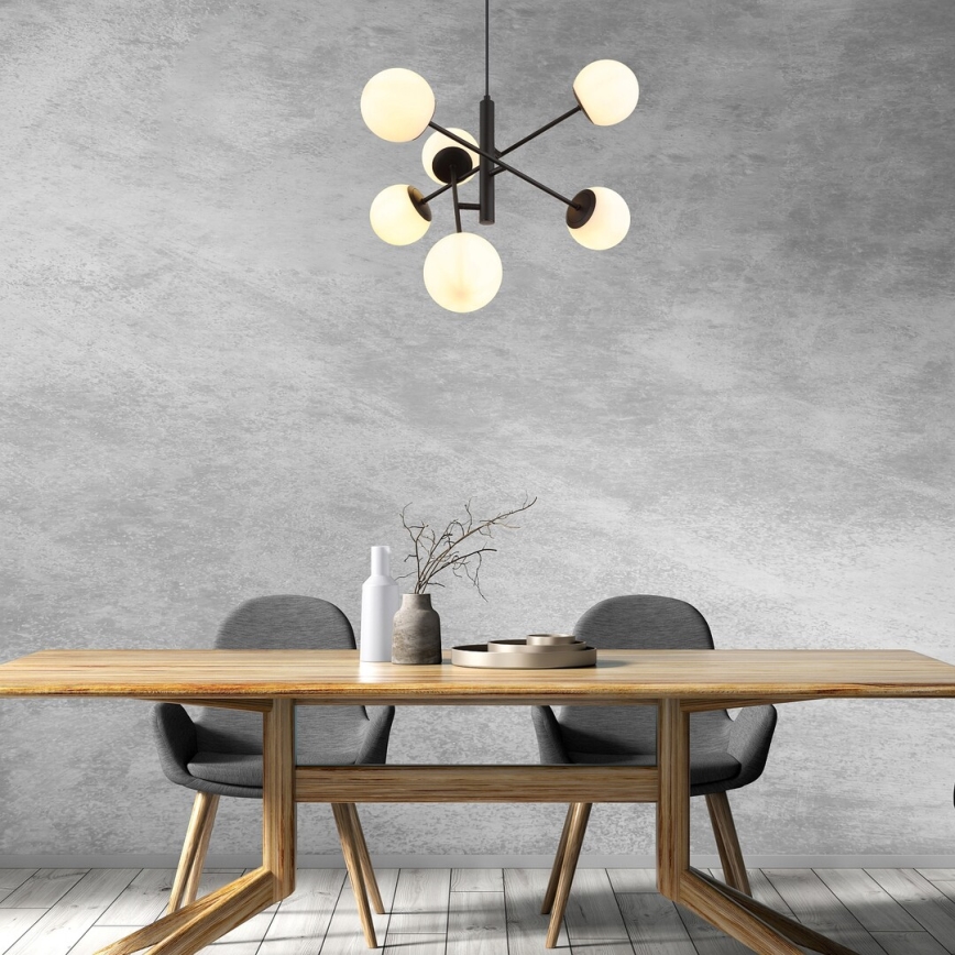 Rabalux - Ljuskrona med textilsladd 6xE14/20W/230V