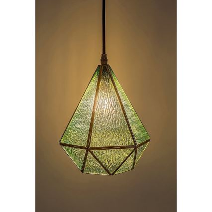 Rabalux - Tiffany färgat glas ljuskrona på snöre 1xE14/40W/230V blå/guld