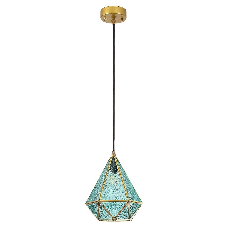 Rabalux - Tiffany färgat glas ljuskrona på snöre 1xE14/40W/230V blå/guld