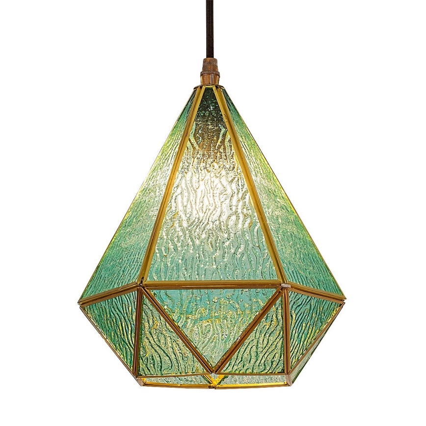 Rabalux - Tiffany färgat glas ljuskrona på snöre 1xE14/40W/230V blå/guld