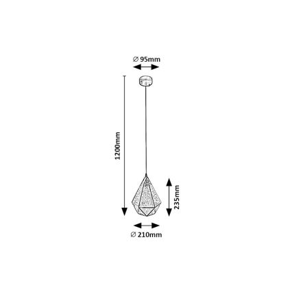 Rabalux - Tiffany färgat glas ljuskrona på snöre 1xE14/40W/230V blå/guld