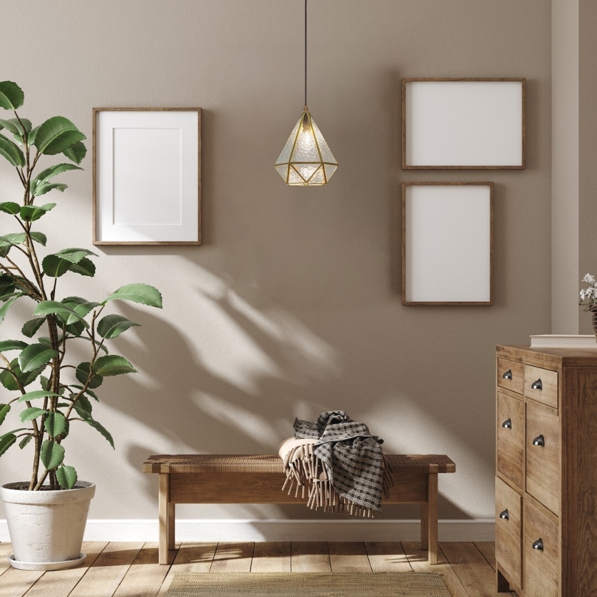 Rabalux - Tiffany färgat glas ljuskrona på snöre 1xE14/40W/230V guld