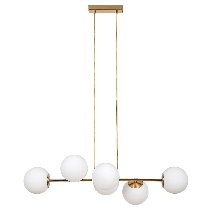 Rabalux - Ljuskrona med textilsladd 6xE27/35W/230V guld