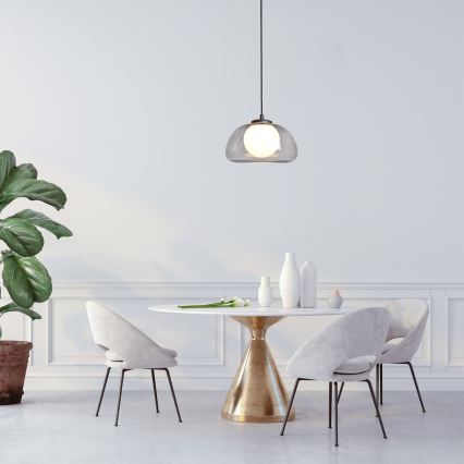 Rabalux - Ljuskrona med textilsladd 1xG9/5W/230V rökig