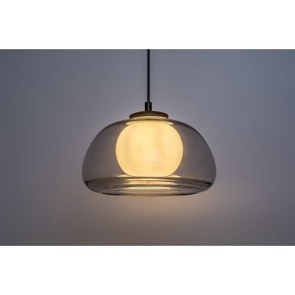 Rabalux - Ljuskrona med textilsladd 1xG9/5W/230V rökig