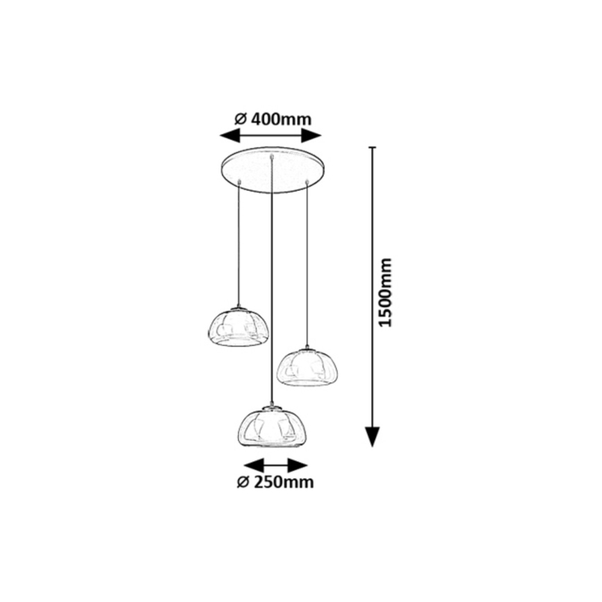 Rabalux - Ljuskrona med textilsladd 3xG9/5W/230V