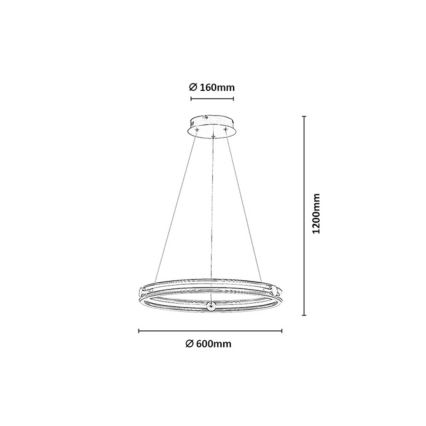 Rabalux - Dimmbar LED-pendellampa med vajer LED/60W/230V 3000-6500K grå + fjärrkontroll