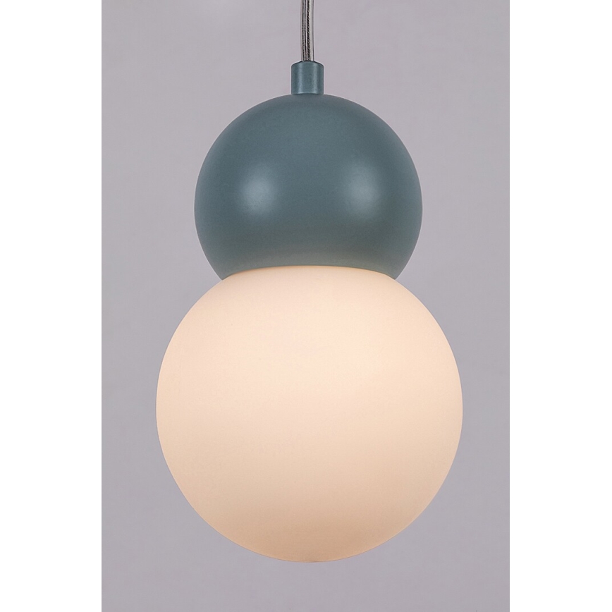 Rabalux - Ljuskrona med textilsladd 1xG9/38W/230V blå