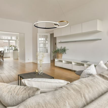 Rabalux - LED ljuskrona med textilsladd LED/36W/230V svart/guld