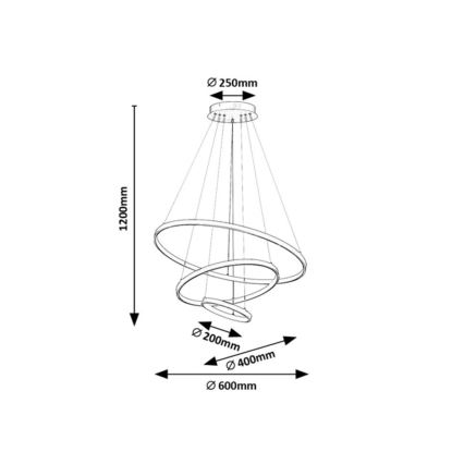 Rabalux - Dimbara LED-pendellampa på vajer LED/90W/230V 3000-6500K + fjärrkontroll
