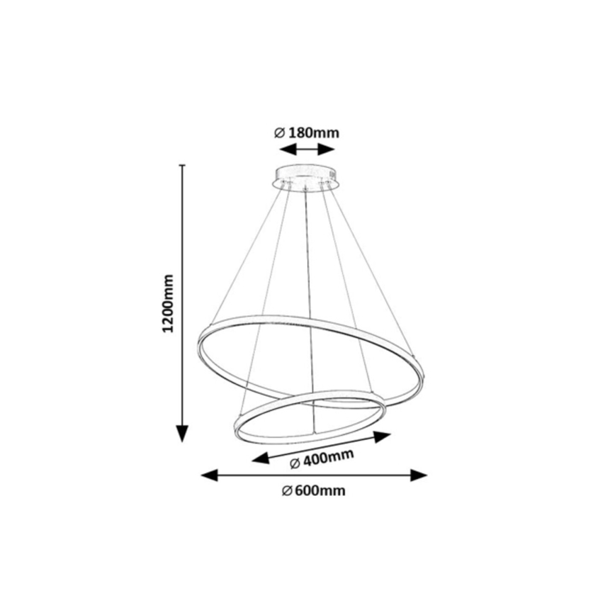 Rabalux - LED-dimbar pendellampa på vajer LED/75W/230V 3000–6500K + fjärrkontroll