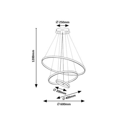 Rabalux - LED-dimbar pendellampa med vajer LED/90W/230V 3000-6500K + fjärrkontroll