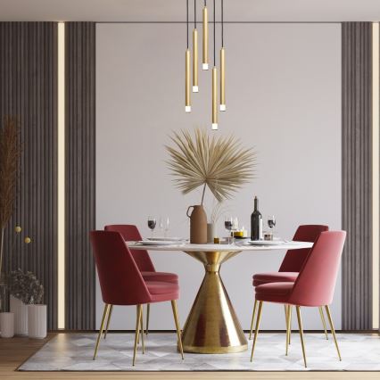 Rabalux - Ljuskrona med textilsladd 5xG9/5W/230V guld