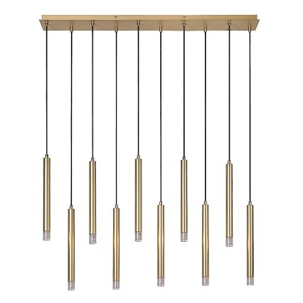 Rabalux - Ljuskrona med textilsladd 10xG9/5W/230V guld