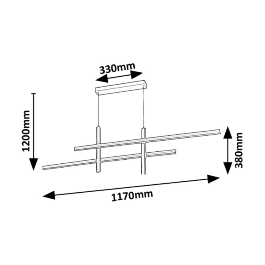 Rabalux - LED ljuskrona med textilsladd LED/40W/230V 3000K