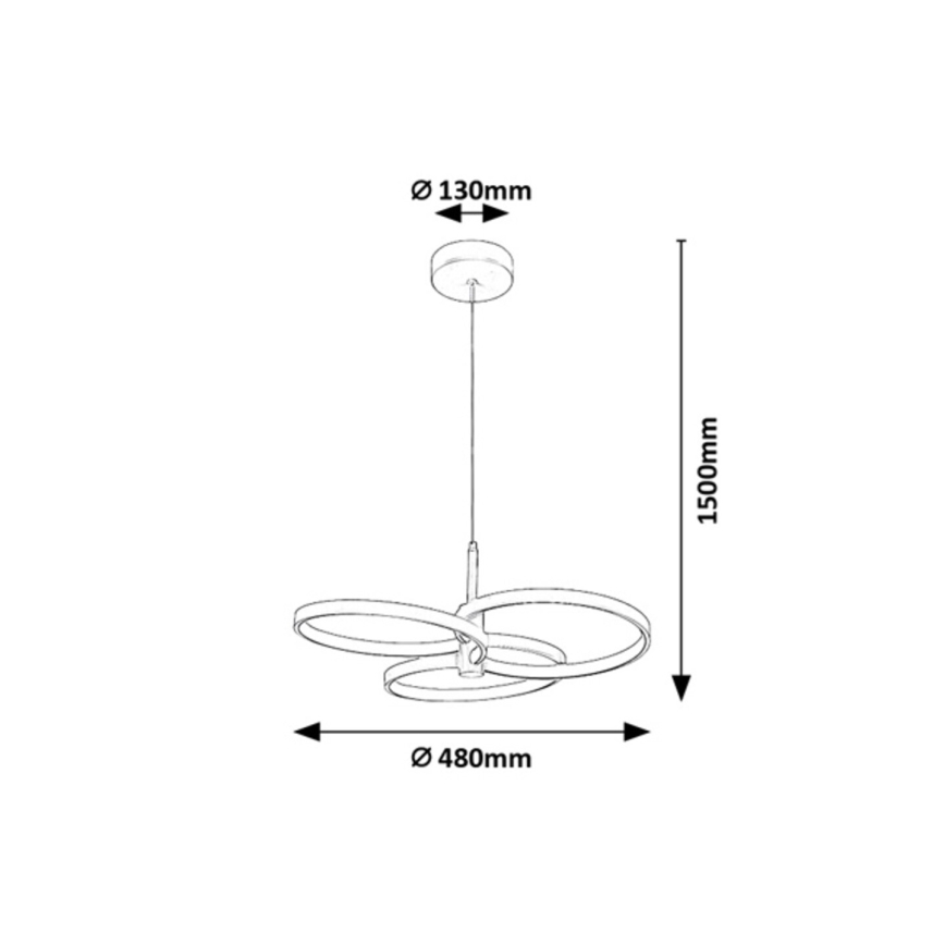 Rabalux - dimbar LED-pendel med kabel LED/50W/230V 3000-6500K + fjärrkontroll