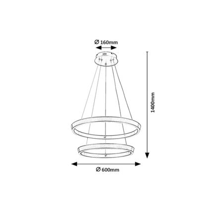 Rabalux - LED dimbar taklampa på vajer LED/45W/230V 3000-6500K + fjärrkontroll
