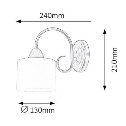 Rabalux 7274 - Väggbelysning EDITH 1xE27/60W/230V brons