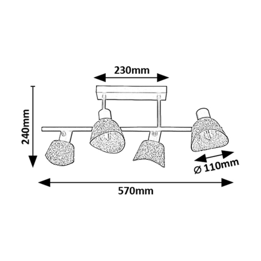 Rabalux - Ytmonterad ljuskrona 4xE14/10W/230V