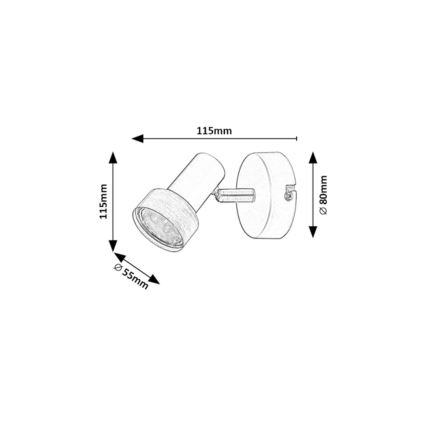 Rabalux - Väggmonterad spotlight 1xGU10/50W/230V