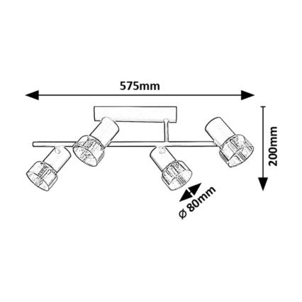 Rabalux - Ytmonterad ljuskrona 4xE14/15W/230V