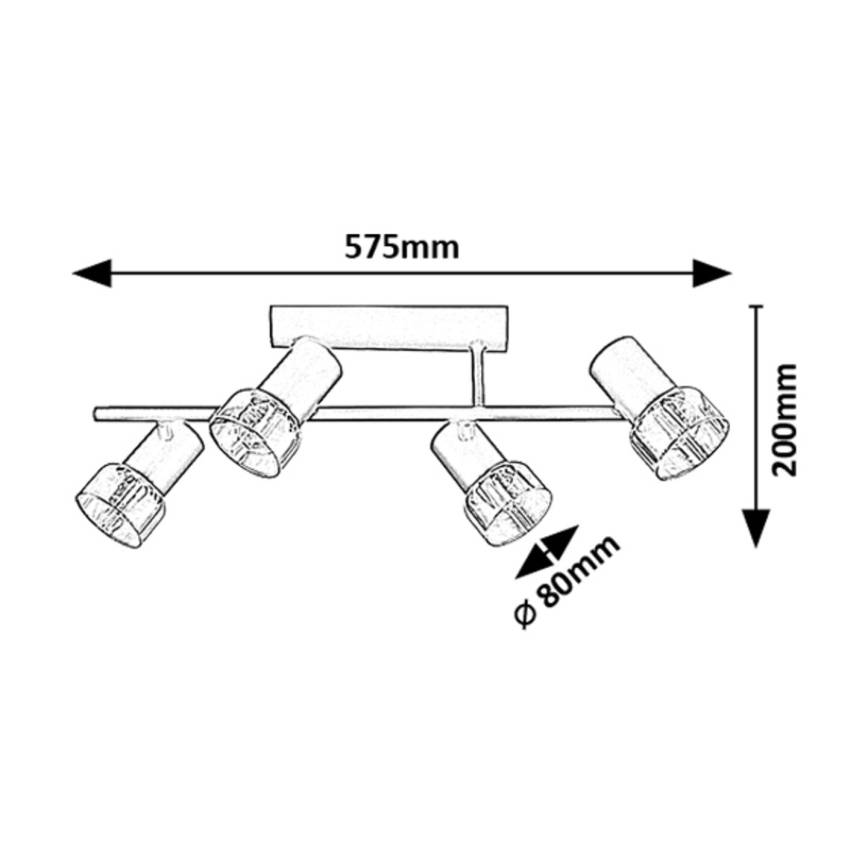 Rabalux - Ytmonterad ljuskrona 4xE14/15W/230V