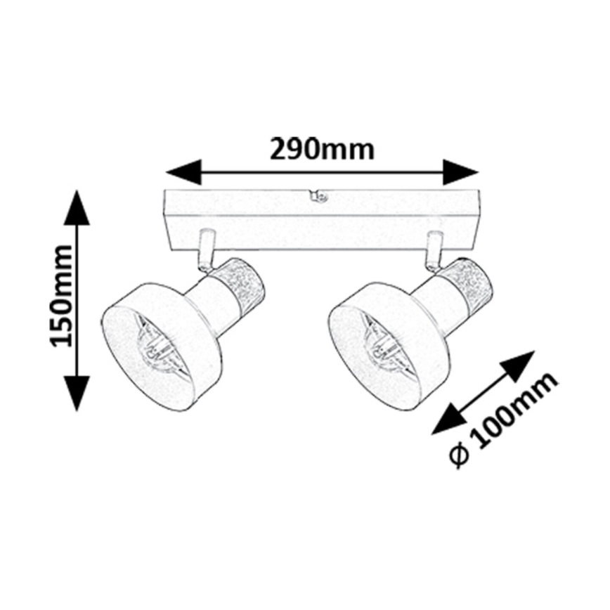 Rabalux - Spotlight 2xE14/15W/230V