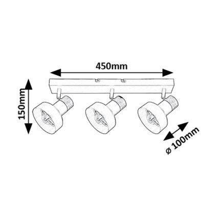 Rabalux - Spotlight 3xE14/15W/230V