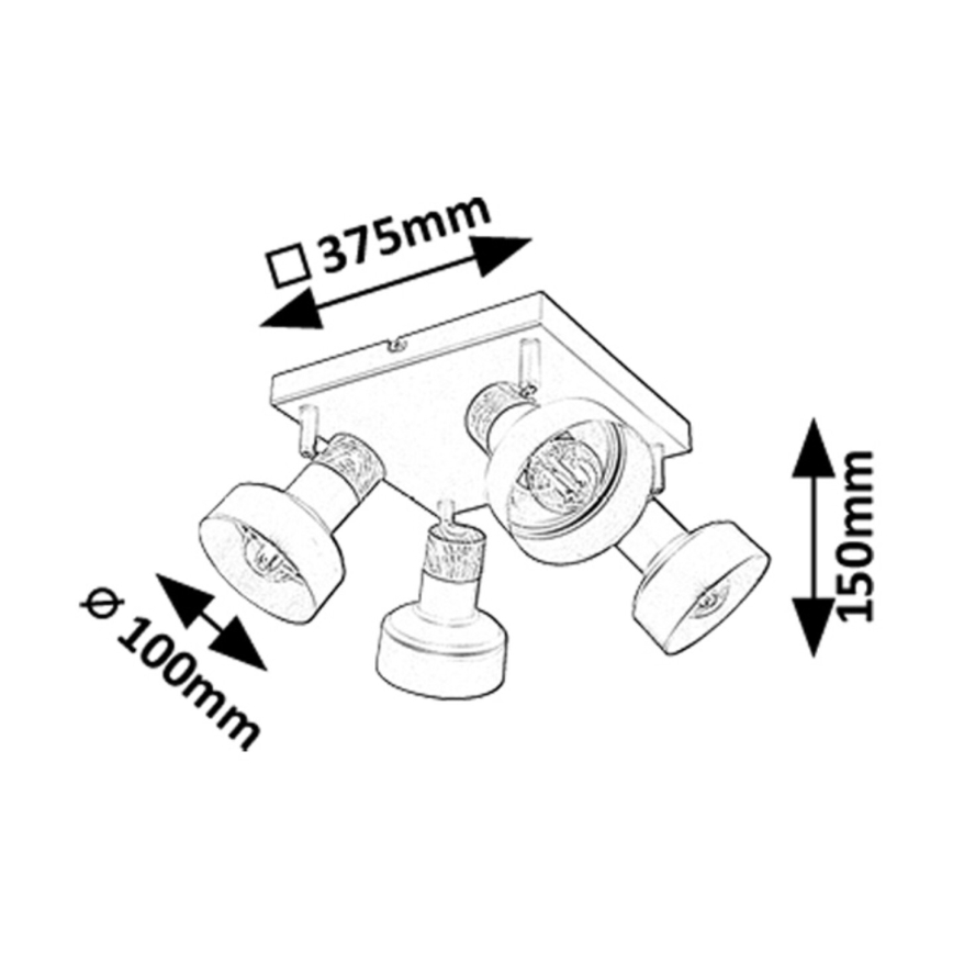 Rabalux - Spotlight 4xE14/15W/230V