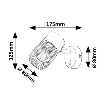 Rabalux - Väggspotlight 1xE14/15W/230V