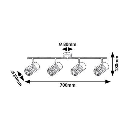 Rabalux - Spotlight 4xE14/15W/230V