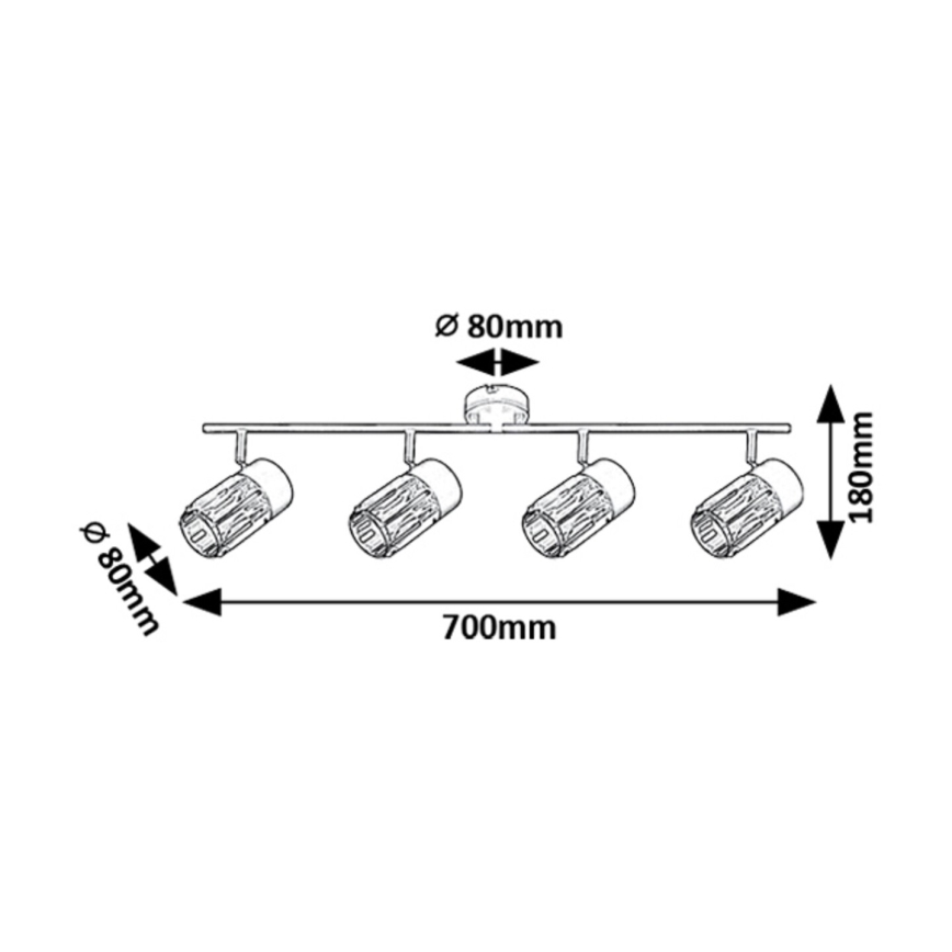 Rabalux - Spotlight 4xE14/15W/230V