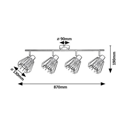 Rabalux - Spotlight 4xE14/40W/230V