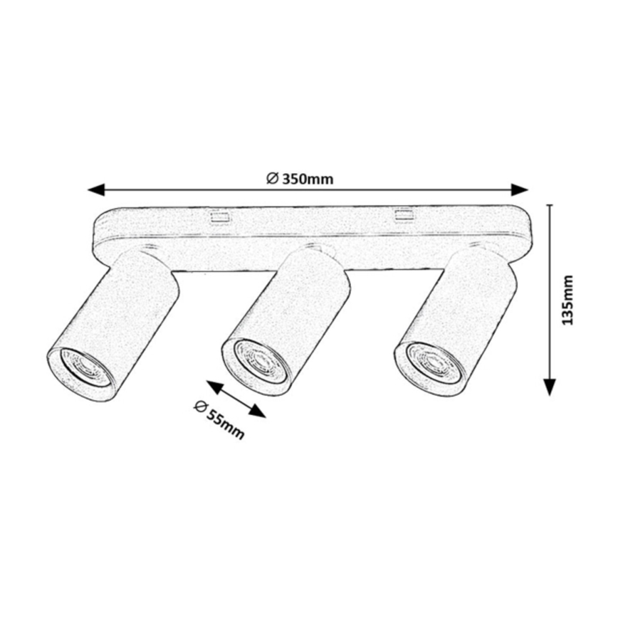 Rabalux - Takspot 3xGU10/7W/230V svart