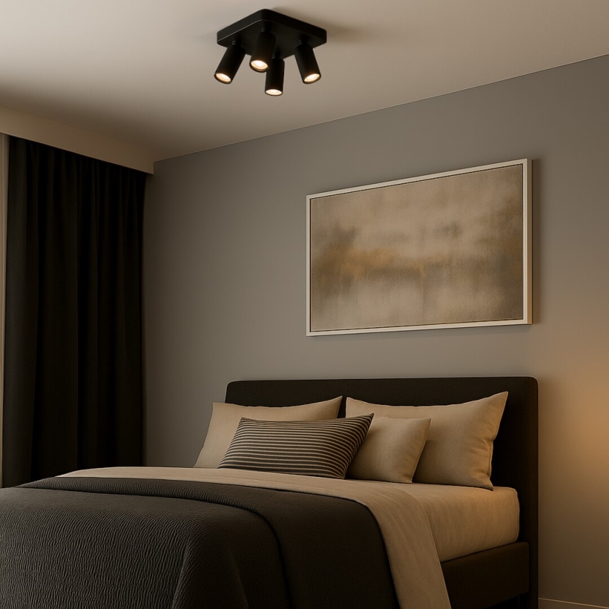 Rabalux - Spotarmatur 4xGU10/7W/230V svart