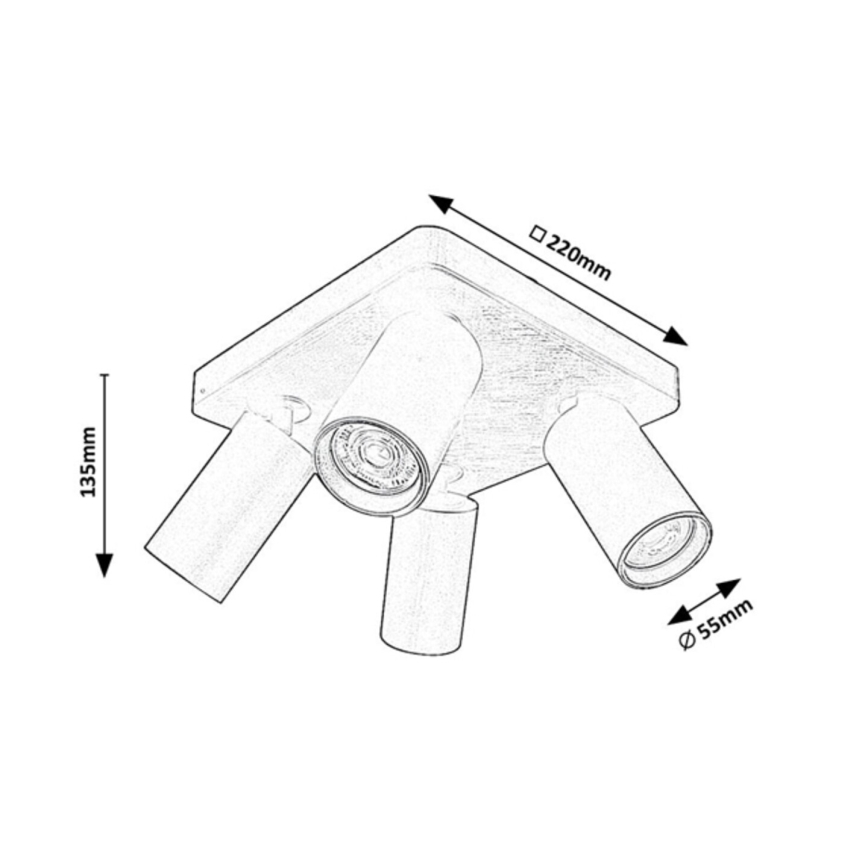 Rabalux - Spotarmatur 4xGU10/7W/230V svart