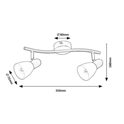 Rabalux - Spotlampa 2xE14/40W/230V