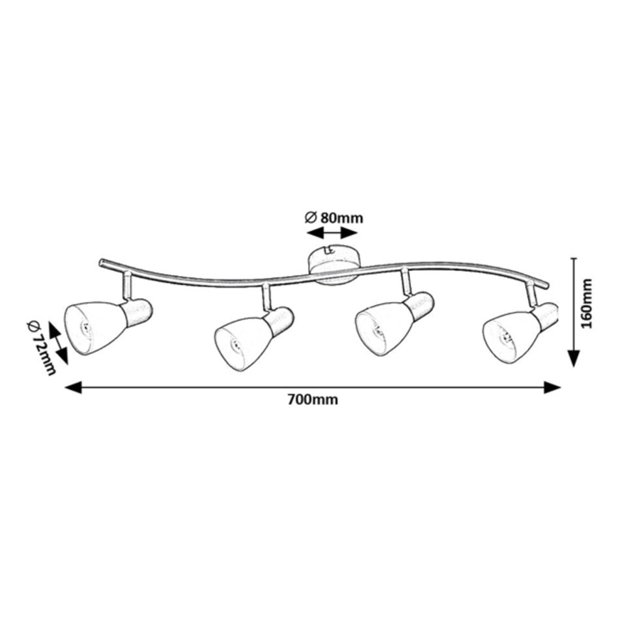 Rabalux - Takspotlight 4xE14/40W/230V
