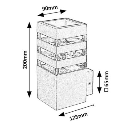 Rabalux - Utomhus vägglampa 1xE27/12W/230V IP44