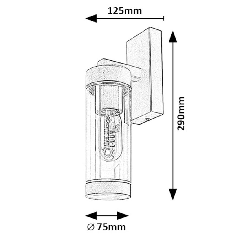 Rabalux - Utomhus vägglampa 1xE27/12W/230V IP44