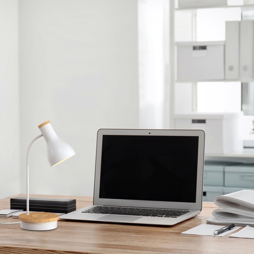 Rabalux - Dimbart touchbordslampa med trådlös laddning 1xE14/25W/230V gummiträd